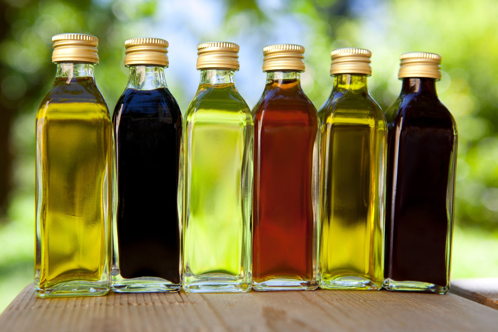 Different oils and vinegars